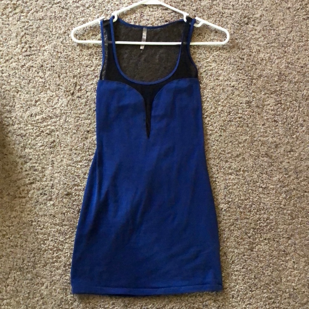 Size small dress with black mesh front and back